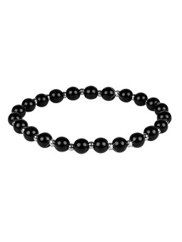 Troli Bracciale perline onice - Lunghezza: 17 cm unisex