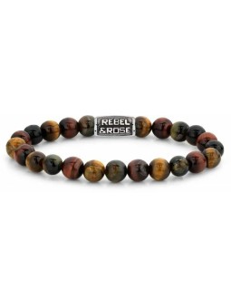 Bracciale Rebel&Rose Pearl Chi ha paura della tigre RR-80095-V - Dimensioni: 17,5 cm - M unisex