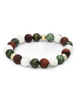 Agato Bracciale con perline turchesi e occhio di bue in howlite MINK166/17 unisex