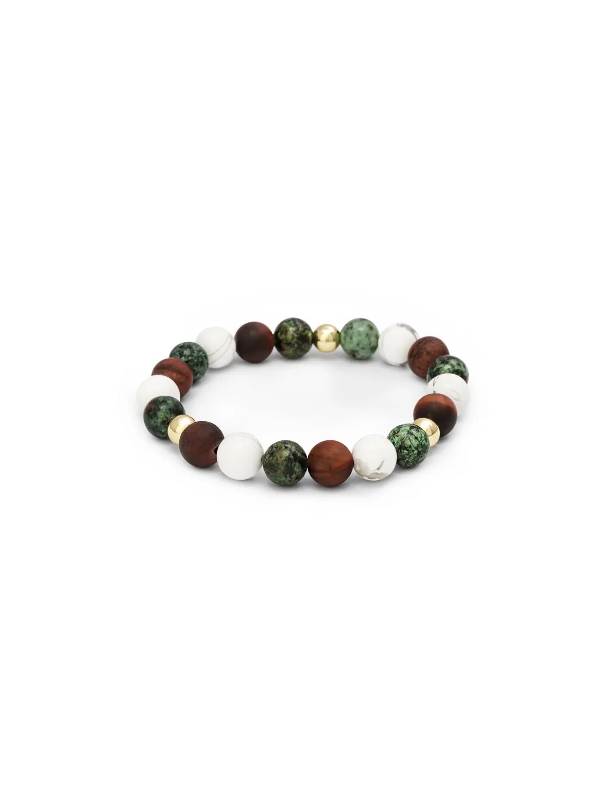 Agato Bracciale con perline turchesi e occhio di bue in howlite MINK166/17 unisex