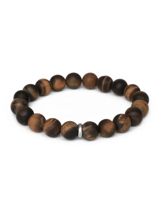 Agato Bracciale con perline di occhio di tigre MINK159/20 unisex