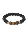 Bracciale Agato in pietra lavica e perla occhio di tigre MINK160/20 unisex