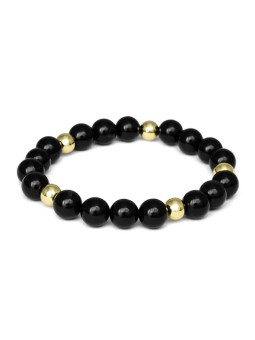 Agato Bracciale con perline di onice nero MINK164/21 unisex
