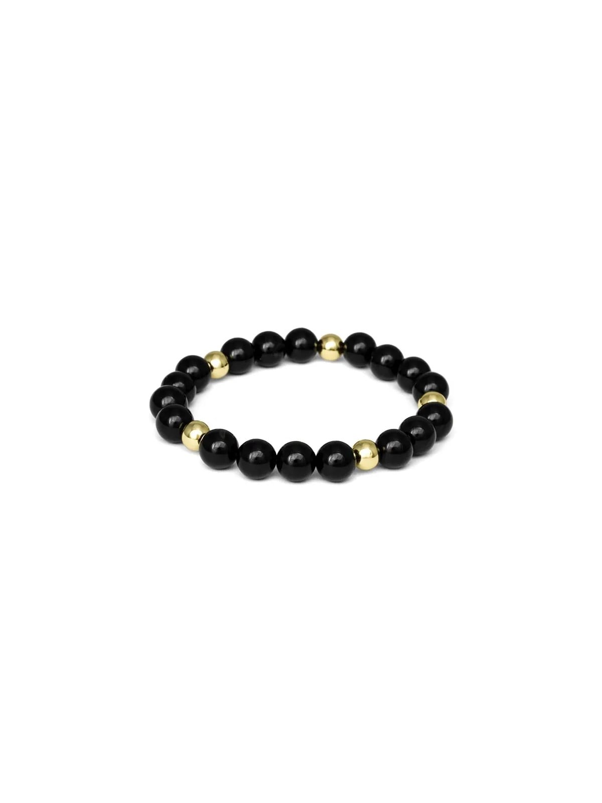 Agato Bracciale con perline di onice nero MINK164/21 unisex