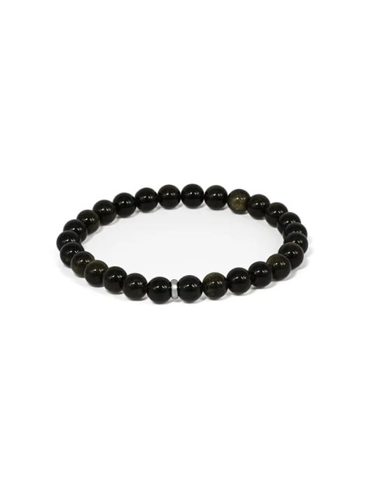 Agato Bracciale con perline di ossidiana MINK142/20 unisex