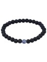 Troli Bracciale di perline di onice e diaspro blu - Lunghezza: 18 cm uomo