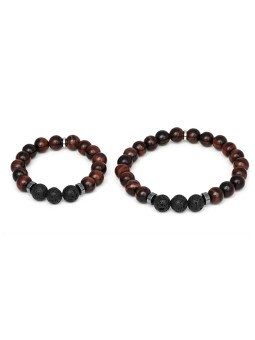 Agato Bracciale minerale per padre e figlio MINK144/SET (onice, apatite, ematite) uomo