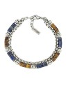 Amen Bracciale doppio da uomo con occhio di tigre e lapislazzuli ACBR2BBBLM uomo