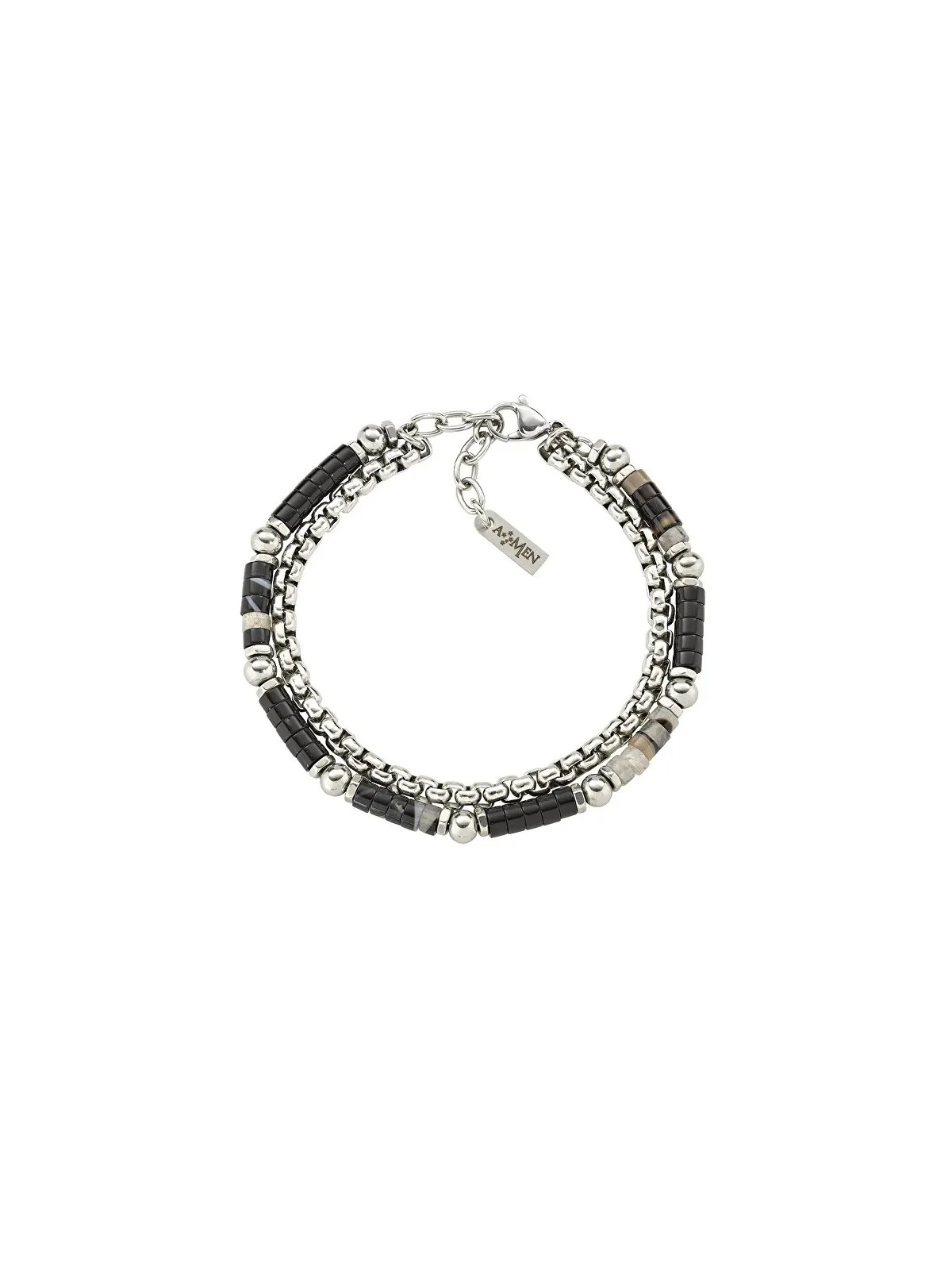 Amen Bracciale doppio da uomo con agata ACBR2BBNGR uomo