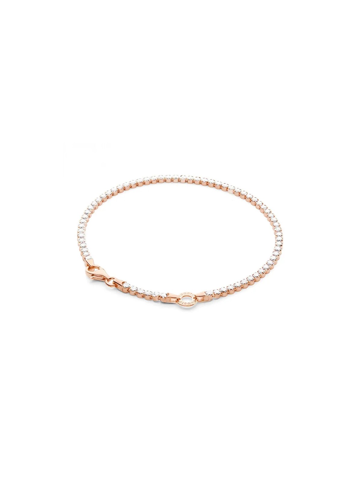 Bracciale Rosato Affascinante in bronzo con ciondolo anello Story RZB041 - Lunghezza: 17 cm donna