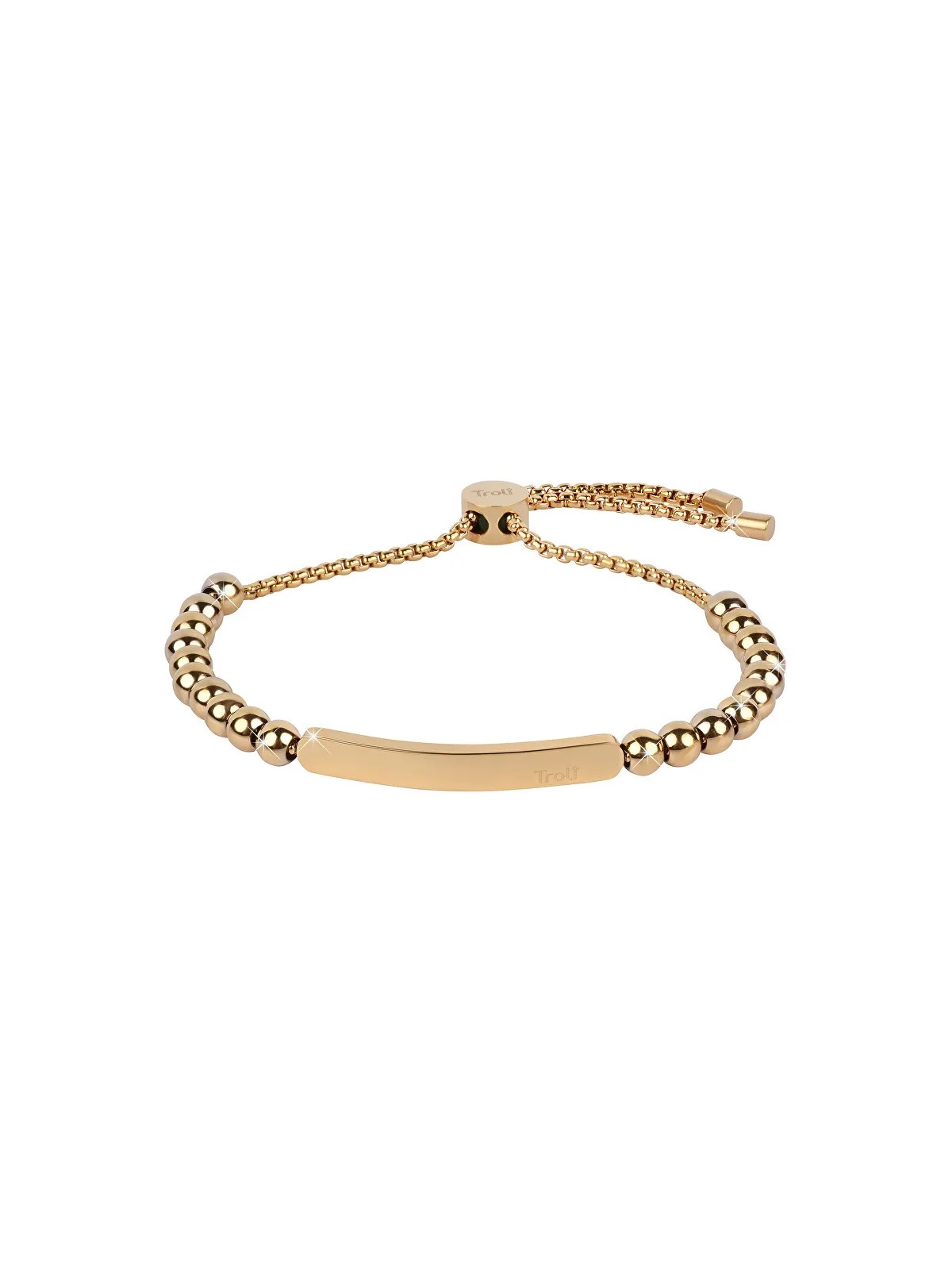 Troli Bracciale placcato oro con perle in acciaio da donna