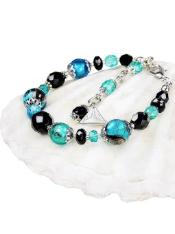 Lampglas Bracciale misterioso Deep Sea con perle Lampglas e argento puro BP11 donna