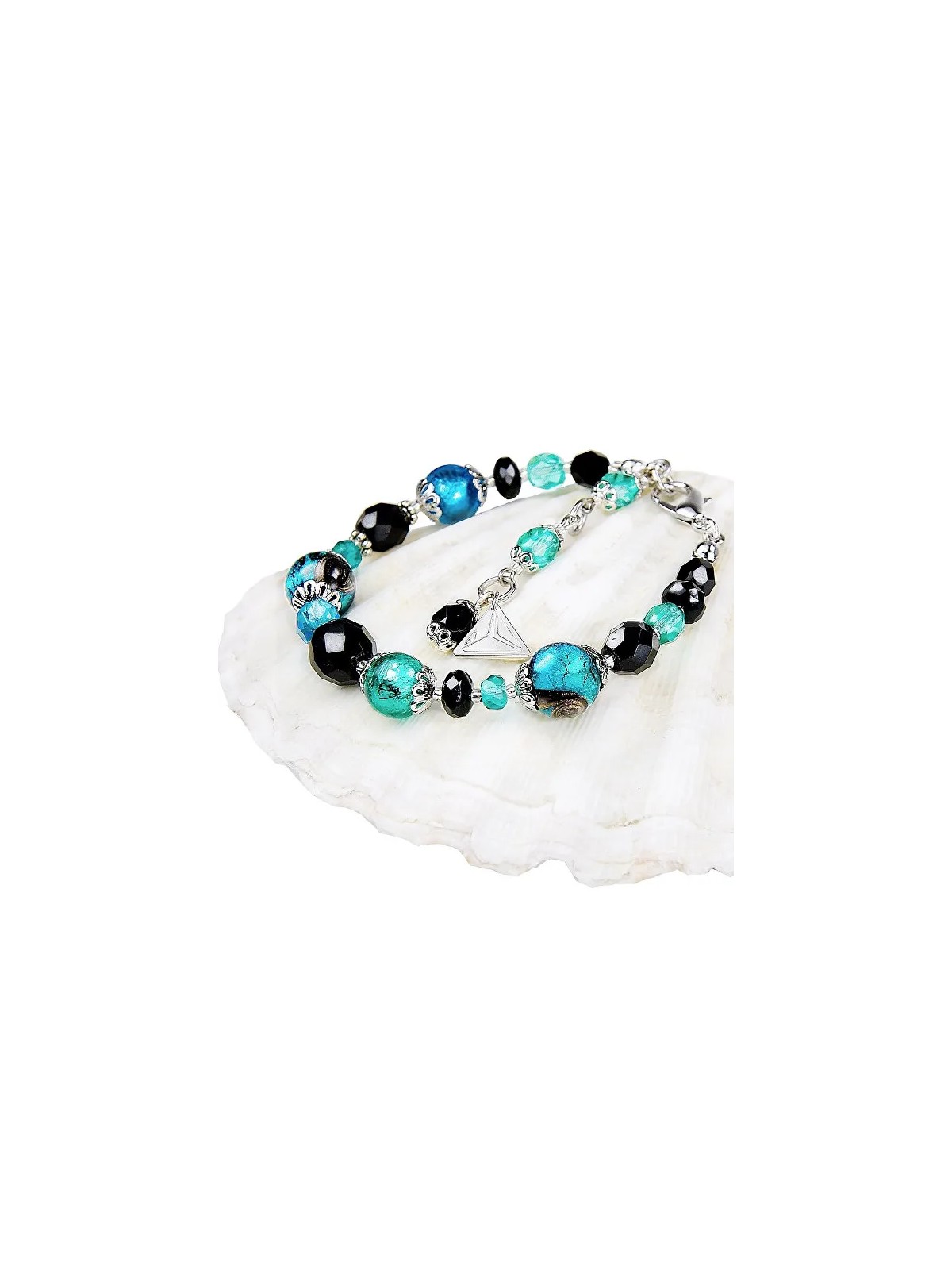 Lampglas Bracciale misterioso Deep Sea con perle Lampglas e argento puro BP11 donna