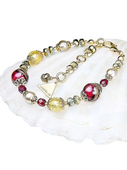 Lampglas Elegante bracciale del Mar Rosso con perle Lampglas con oro 24 carati BP25 donna