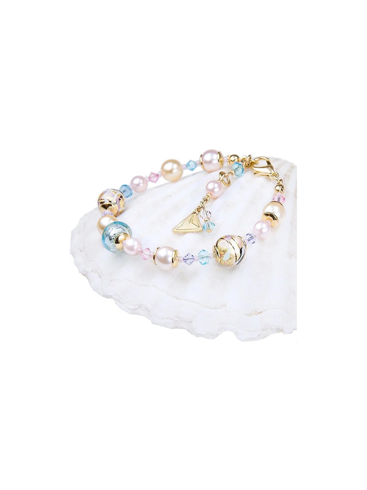 Lampglas Bellissimo bracciale Romantic Roots con perle Lampglas e oro 24 carati BP13 donna
