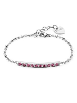 S'Agapõ Bracciale Dazzly SDZ12 in acciaio con cristilla rosa Dazzly donna