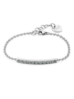 S'Agapõ Bracciale in acciaio abbagliante con cristallo verde chiaro Dazzly SDZ16 donna