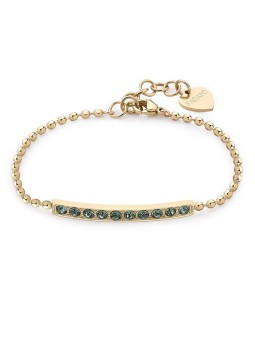 S'Agapõ Elegante bracciale placcato oro con cristalli Dazzly verdi SDZ19 donna