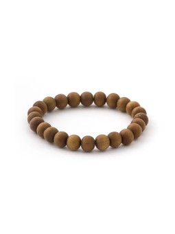 Agato Bracciale con perline di sandalo MINK01 - Lunghezza: 19 cm unisex