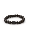 Agato Bracciale in perline di legno di ebano MINK03 - Lunghezza: 17 cm unisex