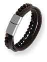 Troli Bracciale in pelle di design con perline Pelle uomo