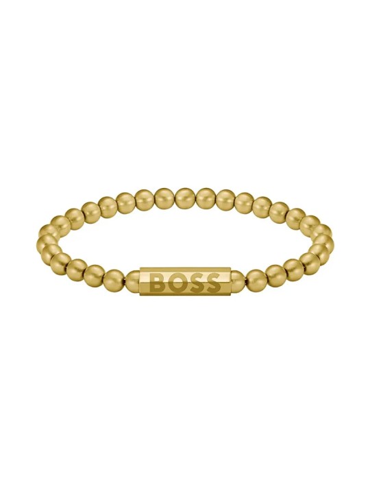 Hugo Boss Bracciale con perline placcato oro Sfera 1580666 - Lunghezza: 19 cm uomo