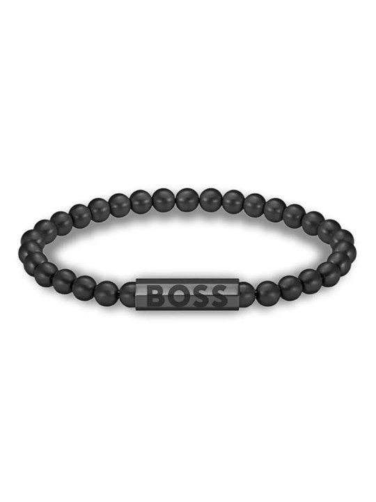 Hugo Boss Bracciale nero con perline Sfera 1580659 - Lunghezza: 19 cm uomo