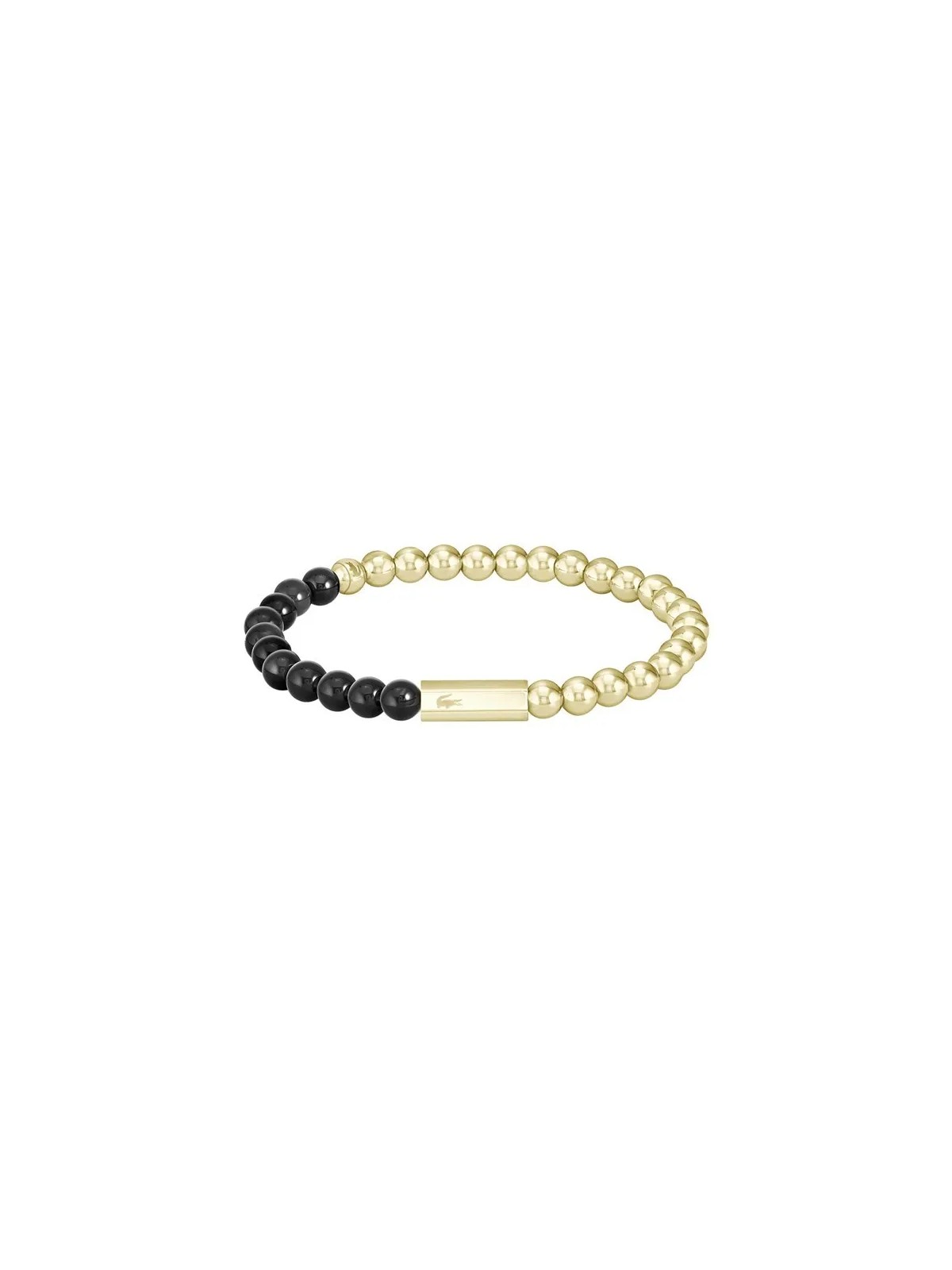 Lacoste Bracciale con perline in acciaio placcato oro Orbe 2040247 uomo