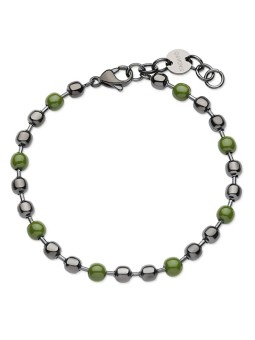 S'Agapõ Bracciale in perline d'acciaio Ripple SRP70 da uomo uomo