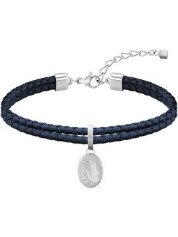 Lacoste Bracciale in pelle blu scuro Sneak 2040055 donna