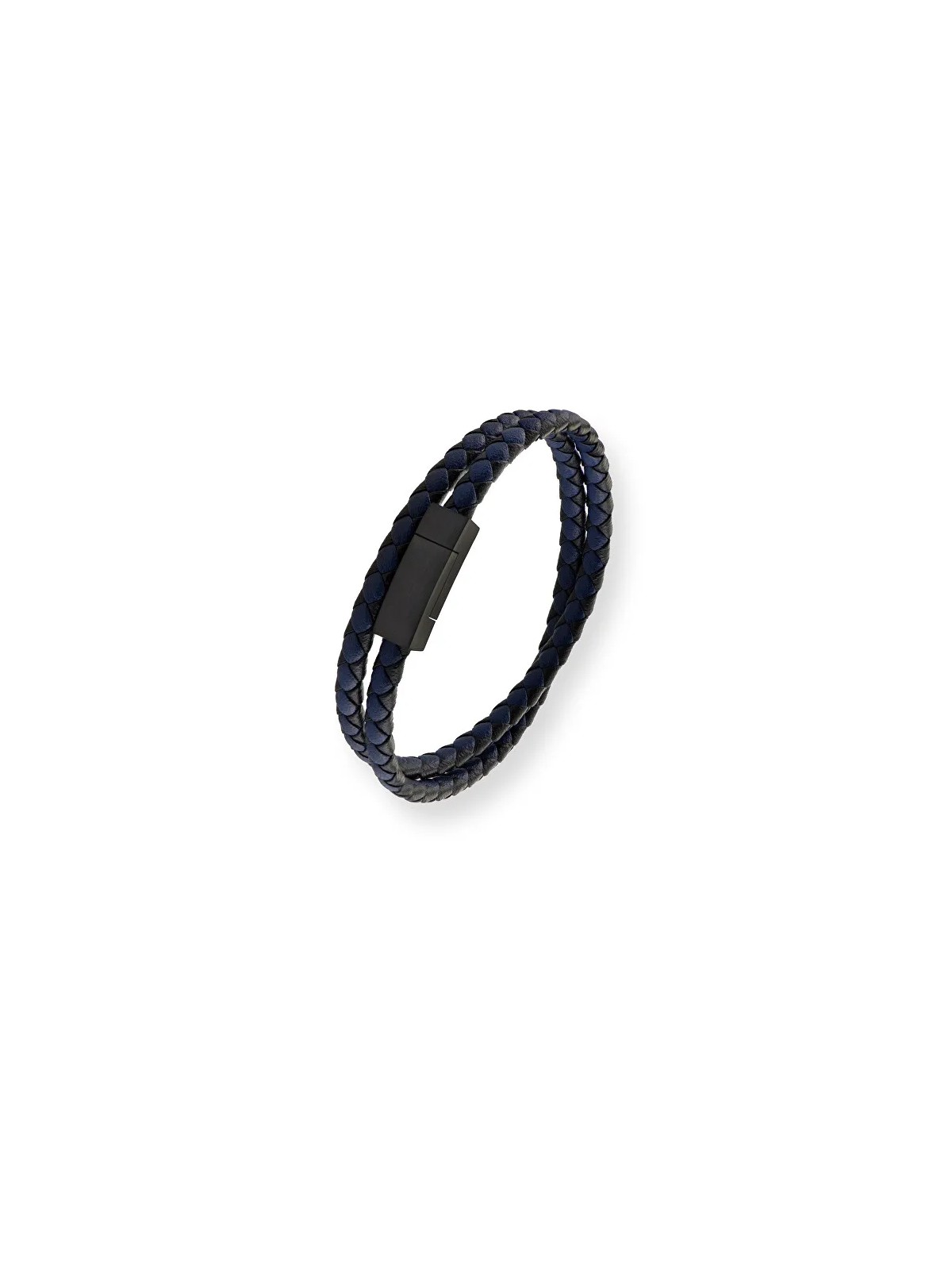 Troli Bracciale doppio in pelle nera e blu Pelle VABOB013 unisex