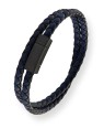 Troli Bracciale doppio in pelle nera e blu Pelle VABOB013 unisex