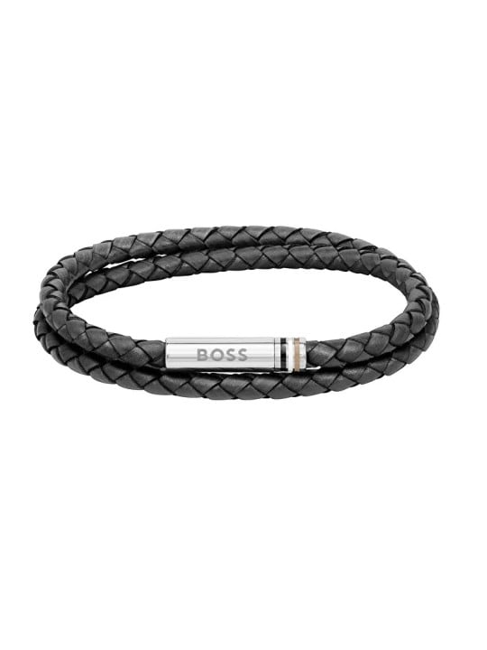 Hugo Boss Elegante bracciale doppio in pelle 1580489 - Lunghezza: 19 cm unisex