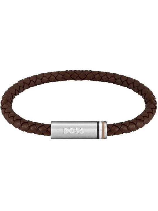 Hugo Boss Bracciale in pelle elegante Ares Single 1580623 unisex