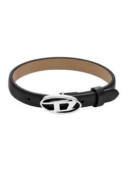 Diesel Bracciale unisex in pelle nera Stackables DX1516040 unisex