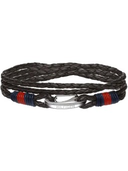 Tommy Hilfiger Bracciale in pelle nera TH2700534 unisex