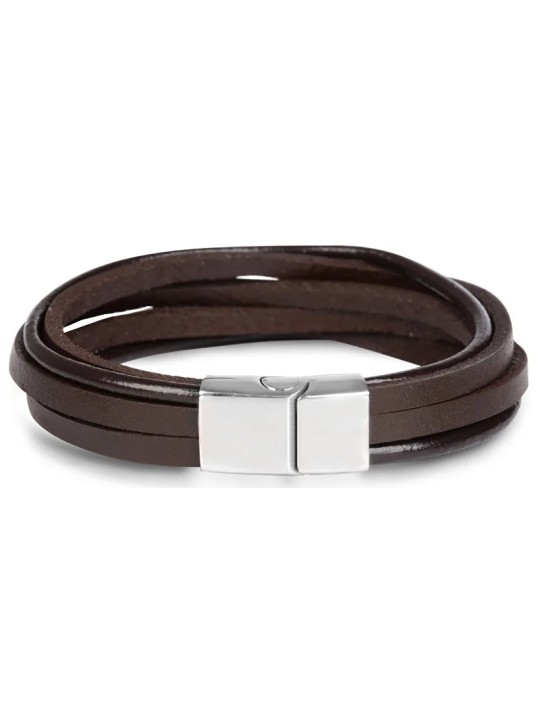 Troli Bracciale in pelle marrone Pelle uomo