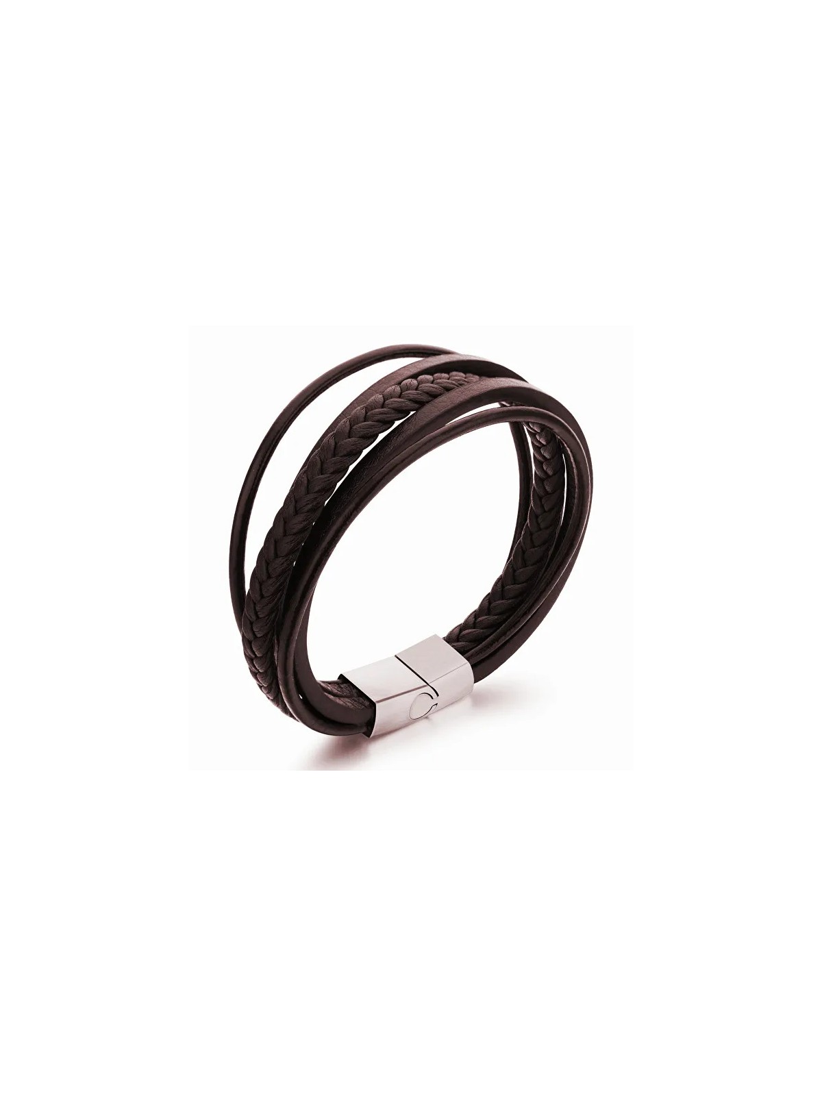 Troli Bracciale realizzato con cinturini in pelle marrone Pelle uomo