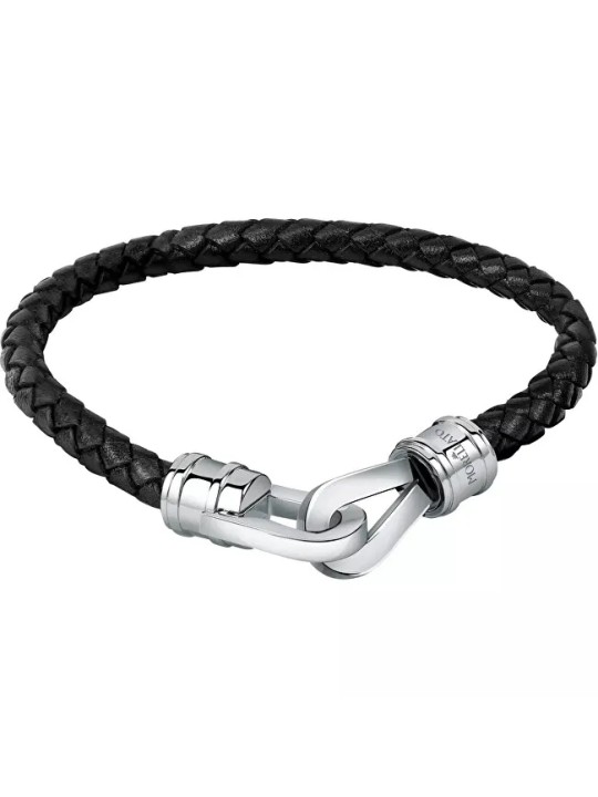 Morellato Bracciale in pelle nera per uomo Moody SQH42 - Lunghezza: 19.5 cm uomo
