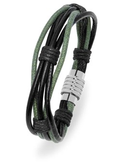 Troli Bracciale da uomo nero e verde uomo