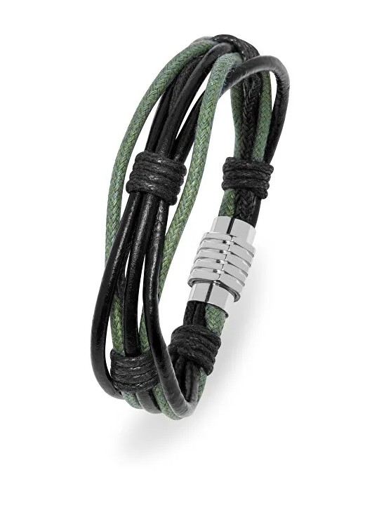 Troli Bracciale da uomo nero e verde uomo