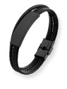 Troli Bracciale moderno nero da uomo in pelle VABOB033 uomo