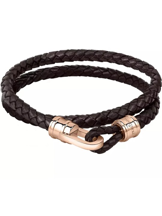 Morellato Bracciale doppio in pelle marrone Moody SQH3 - Lunghezza: 40 cm uomo
