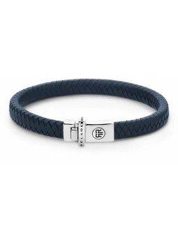 Rebel&Rose Bracciale in pelle blu piccolo intrecciato blu RR-L0150-S - Dimensioni: 15 cm - XS uomo
