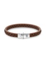 Rebel&Rose Bracciale in pelle marrone cognac intrecciata RR-L0156-S - Dimensioni: 20 cm - L+ uomo