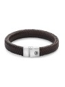 Rebel&Rose Bracciale in pelle marrone a spina di pesce marrone opaco RR-M0022-S - Dimensioni: 15 cm - XS uomo