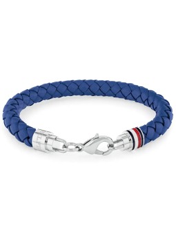 Tommy Hilfiger Elegante bracciale da uomo in pelle blu Tyson 2790548 uomo