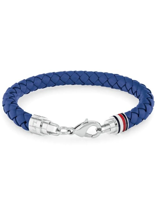 Tommy Hilfiger Elegante bracciale da uomo in pelle blu Tyson 2790548 uomo