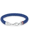 Tommy Hilfiger Elegante bracciale da uomo in pelle blu Tyson 2790548 uomo