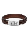 Rebel&Rose Bracciale da uomo in pelle intrecciata color cognac RR-L0079-S - Dimensioni: 19 cm - L uomo
